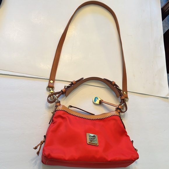 Dooney & Bourke Red and Tan Crossbody Bag - Picture 6 of 16